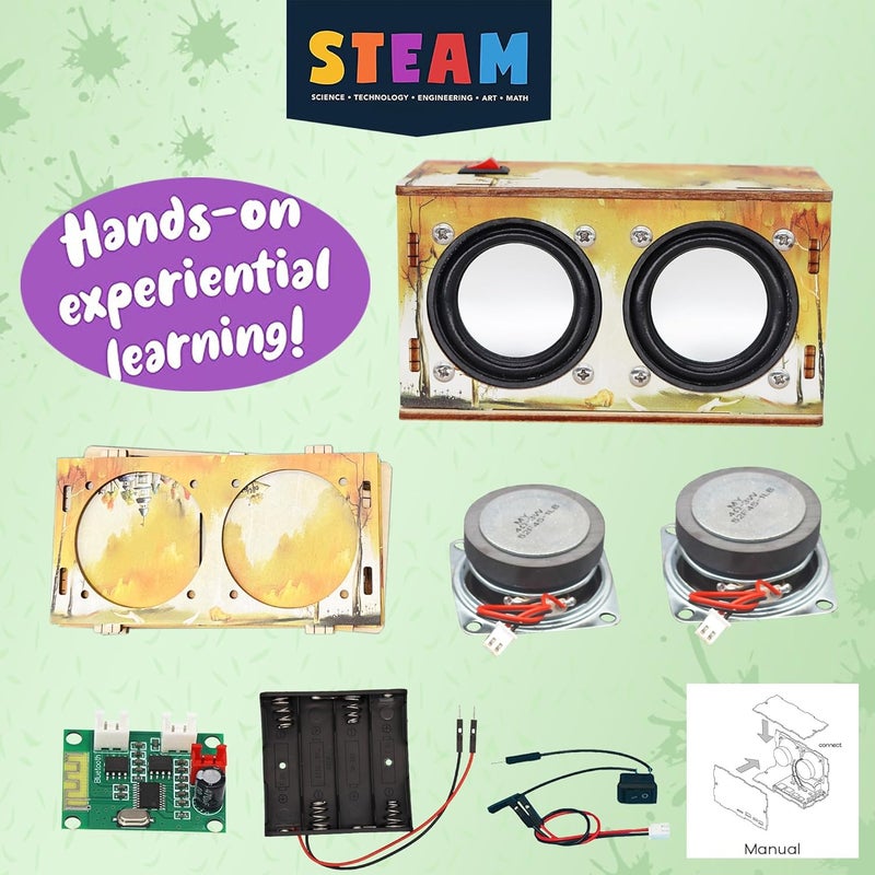 CYOEST Gifts for Teen Girls Boys - Science Kits for Kids Age 8-10-12-14 - Crafts for Girls 8-12| STEM Toys Build Bluetooth Speaker Kit| DIY Electronic Projects 9 11 13 15 16+ Year Old (Printed Wooden) - Image 5